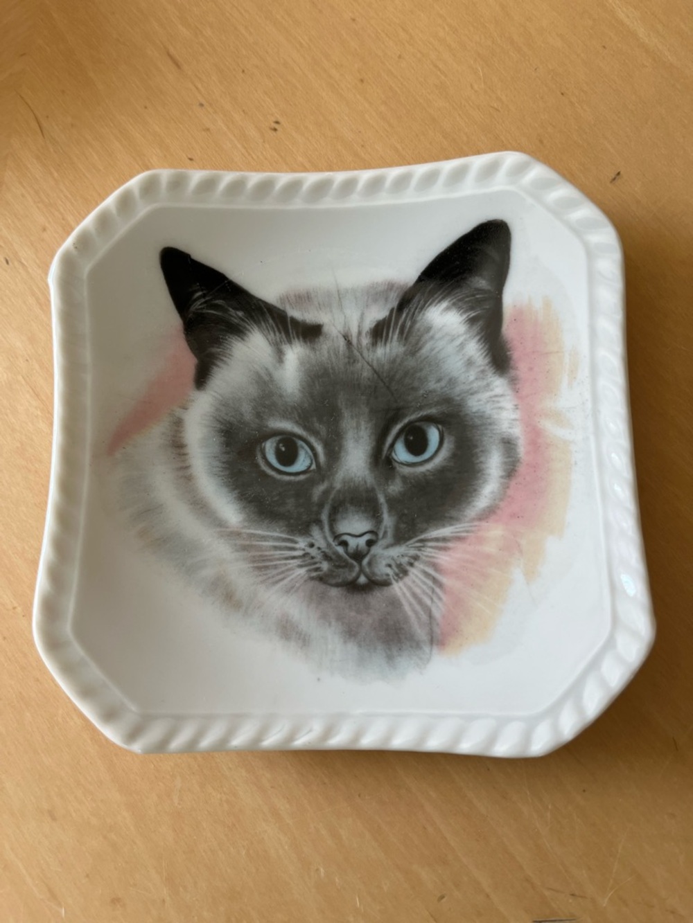 Vintage Siamese Cat Trinket Dish - Blue-Eyed Siamese Design by Chadwick - Japan - Picture 3 of 7